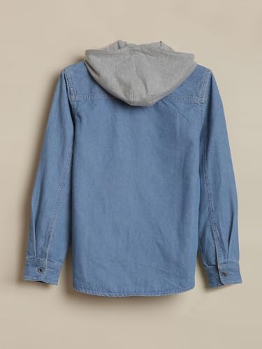 Boys Light Blue Solid Casual Shirt