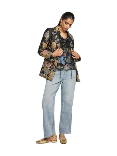 Label RITU KUMAR Women's Neoni Black Polyester Floral Jacket