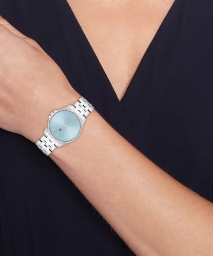 Tommy Hilfiger Women's 3H Quartz Bracelet Watch - Versatile, Easy-to-Wear and Timeless - 3 ATM Water Resistance - for Everyday Wear - Gift for Her - 30mm, Silver