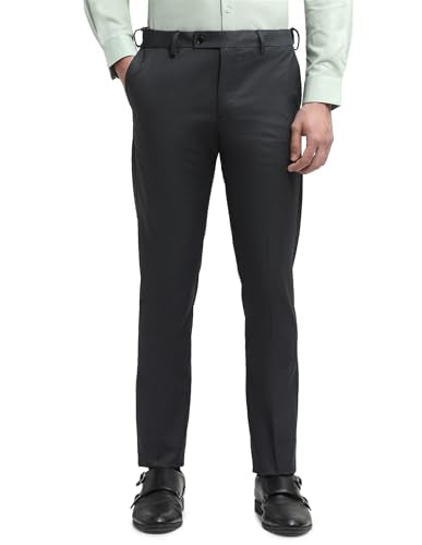 Arrow Men's Hudson Regular Fit Dobby Trousers (ARALTR2082_Dark Grey_34)