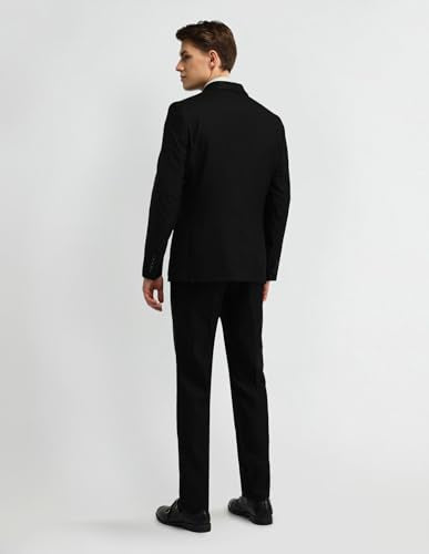 Arrow Men's Polyester Classic Business Suit Pants Set (ARAISU5534_Black