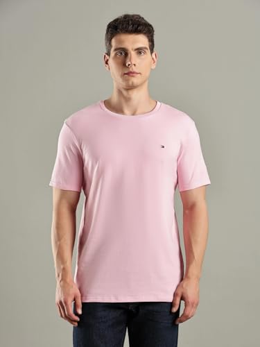 Tommy Hilfiger Solid Regular-Fit Cotton T-Shirt Classic Pink