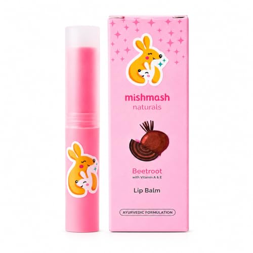 Mishmash Naturals Beetroot Lip Balm for Kids, Ages 3-14, 3g