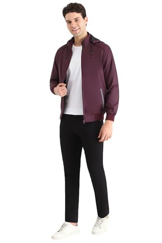 Allen Solly Men's A-Line Coat (ASJKQBOFK39280_Purple