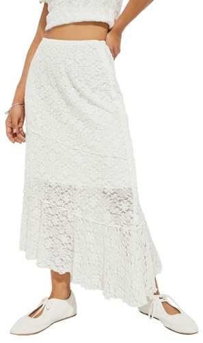 Max Alaya F x URB_N Women Lace Long Skirt (Ivory_L)