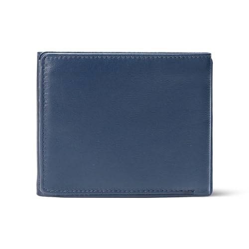 Police Men's Black Genuine Leather Wallet | Bi-Fold Coin Wallet with Card Slots & Coin Pocket | Elegant, Durable & Compact | Ideal for Everyday Use & Gifting (Navy)