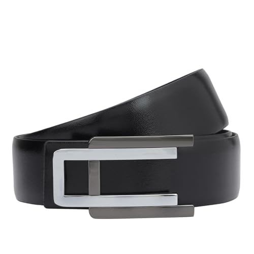 Da Milano Press Pin Leather Belt for Men - Black (Size- 80 cm)
