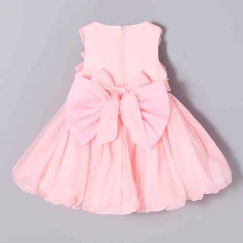 Hopscotch Girls Pink Sleeveless Cascading Ruffle Party Dress for Ages (2-3 Years)