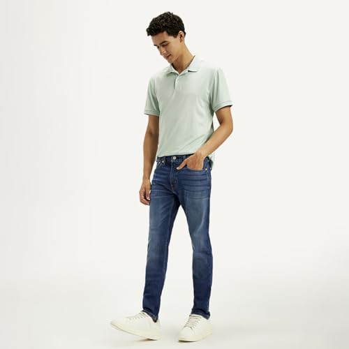 Levi's Men's Dark Indigo Tapered Fit Mid Rise Jeans