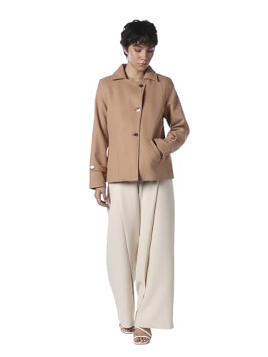 ONLY Women's Solid Regular Fit Brown Jacket