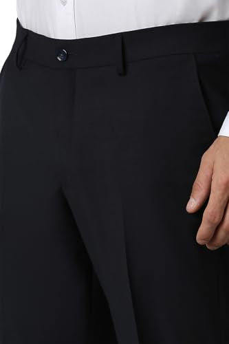 Men Black Slim Fit Solid Formal Two Piece Suit