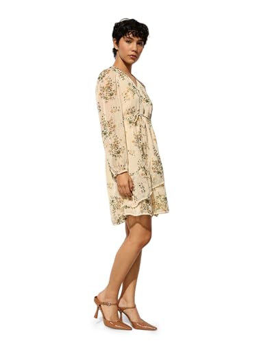 ONLY Women's Regular Fit Beige Dress