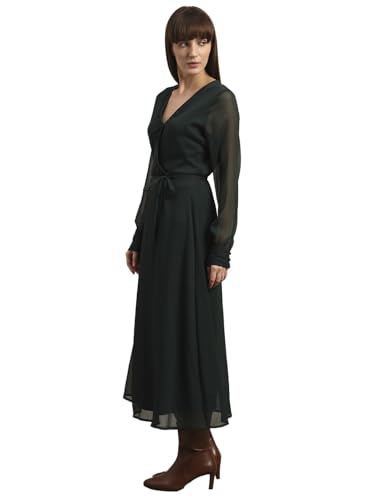 VERO MODA Womens Midi Dress Dark Green