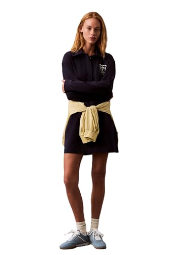 Calvin Klein Jeans Women's Cotton Classic Above The Knee Casual Dress (47B208G501_Baritone Blue