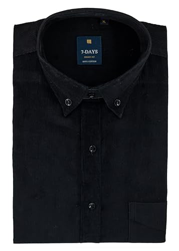 corduroy shirts for men stylish, plain mens shirt branded, mens regular fit casual shirt, pure cotton shirts for men full sleeve, Size 42 XL Slim Black Colour Premium Cotrise Button Down Collar Gents