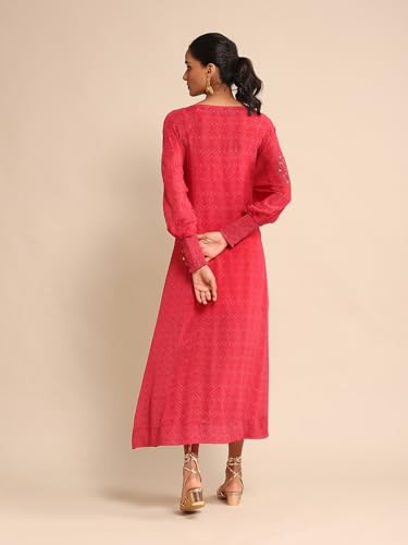 Ritu Kumar Fuschia Printed Dress with Camisole