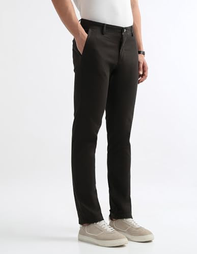 Arrow Sports Men's Slim Casual Pants (ASAKTR2676_Dark Brown