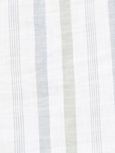 Max Men's Full Sleeves Mandarin Collar Striped Cotton Short Kurta White