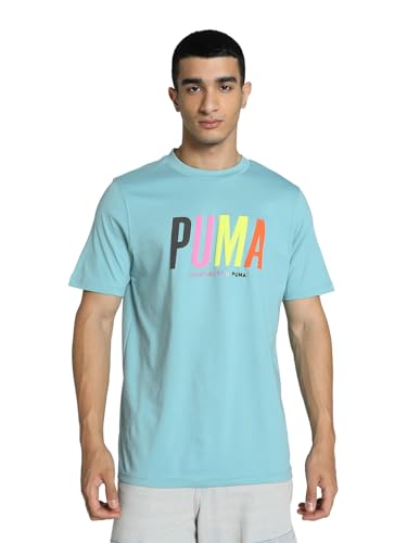 Puma Men's Graphic Print Regular Fit T-Shirt (630789_Porcelain