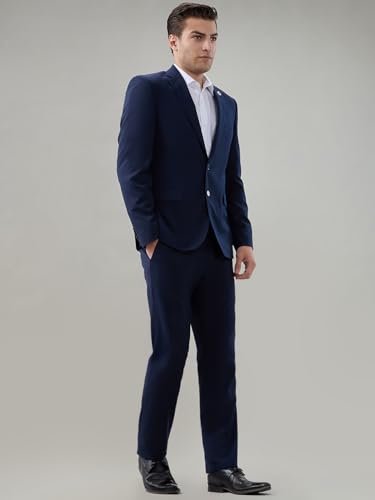 Raymond Blue Structure Pattern Men Suit