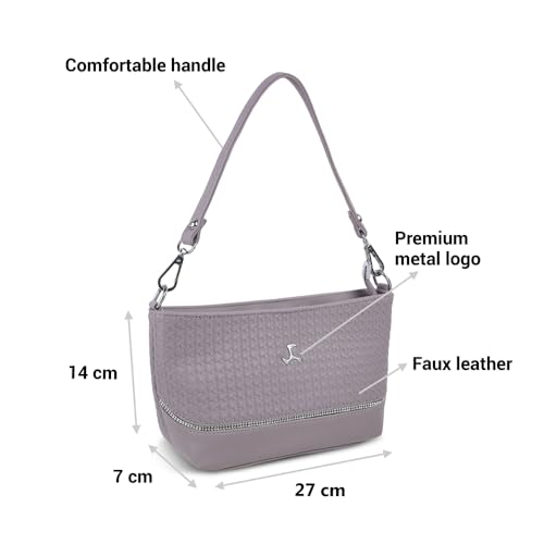 Mochi Women's Purple Faux Leather Handbag with Spacious Compartments(66-560)