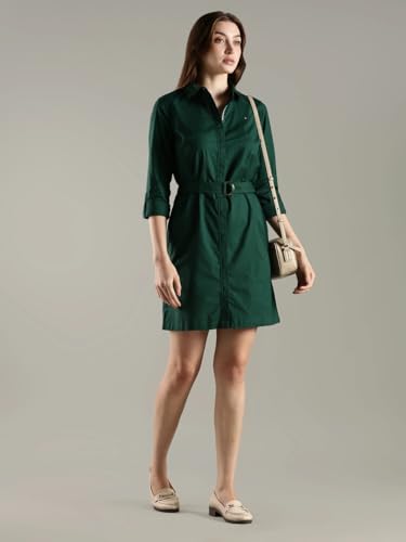 Cotton Spread Collar Shirt Dress