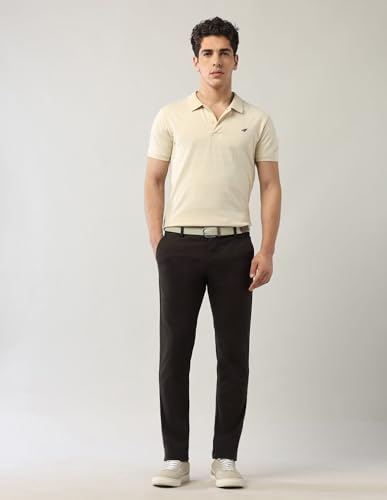 Arrow Men's Solid Slim Fit Acrylic Casual Trouser