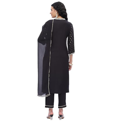 BIBA WOMEN PRINTED FITTED SALWAR KURTA DUPATTA(SKDASSORTED6651E_YELLOW_36)