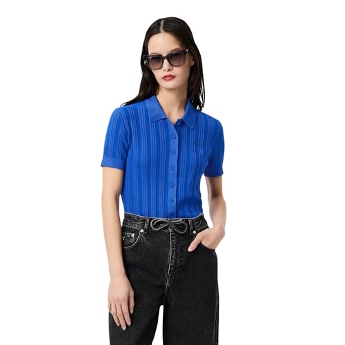 Lacoste Women's Polyester Blend Modern Sweaters (AF4142C4X_Blue-C4X_36)