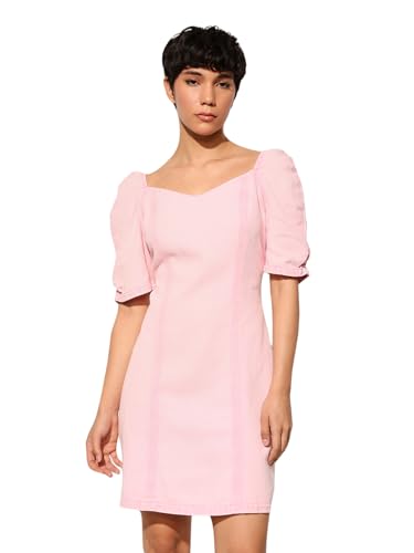 ONLY Women's Cotton A-Line Above The Knee Aline Dress (9014116- Mulberry
