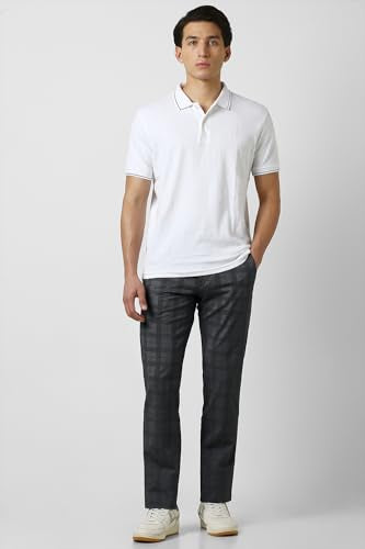 Van Heusen Men Grey Check Trousers