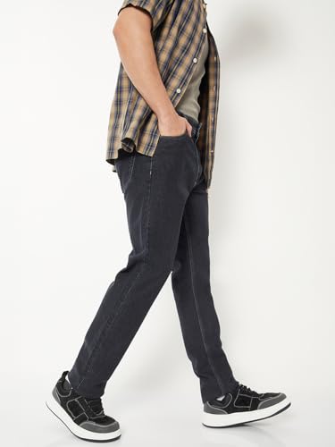 Max Men Washed Regular Fit Jeans (Black_30)