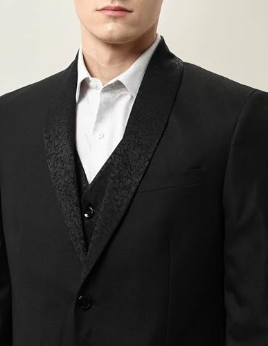 Arrow Men's Dobby Three Piece Ceremony Suit (ARAKSU5501_Black_36)
