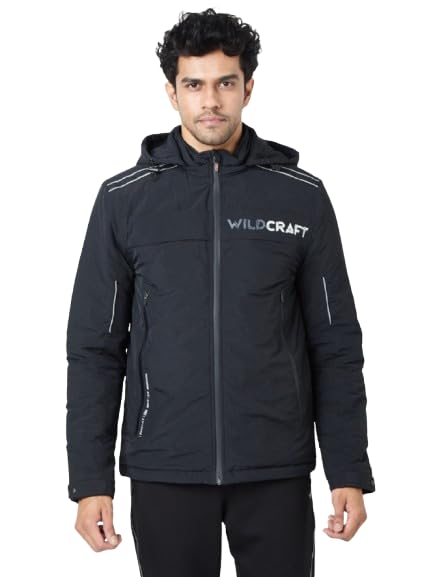 Wildcraft Men Nylon Quilted Jacket (Black, M)