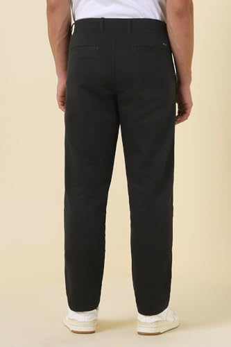 Men Black Solid Casual Trousers