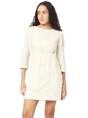 VERO MODA Women's Fit and Flare Beige Dress