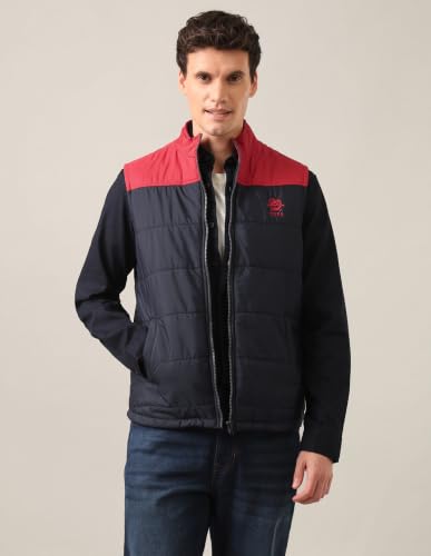 U.S. POLO ASSN. Men's Polycotton Maxi Coat (USJCKS0106_Navy_L)