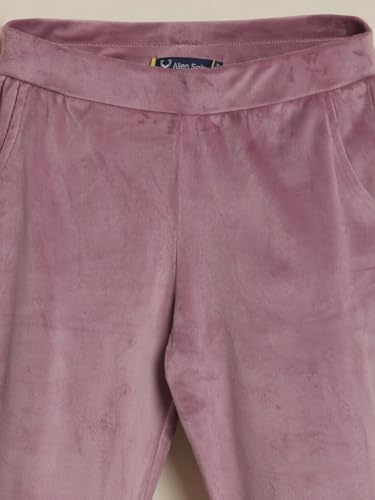 Girls Pink Solid Trousers