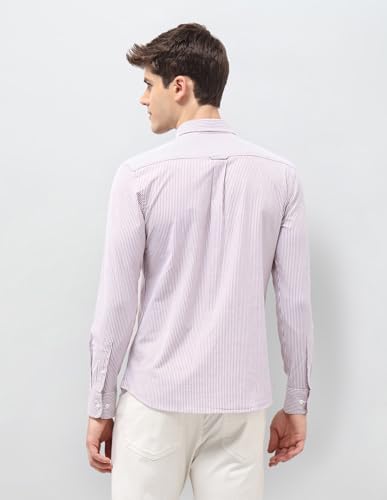 U.S.Polo Association Men's Vertical Striped Oxford Shirt (USSHT3401_Pink_46)