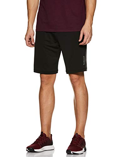 Van Heusen Performance Men Knit Shorts - Polyester Spandex - Swift Dry, High Stretch, Mesh Panel_51003_Black_S
