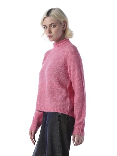 ONLY Women's Solid Regular Fit Pink Sweater