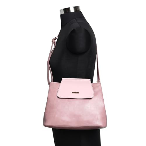 Fastrack Faux Leather Satchel For Women | Trendy Shoulder Bag With Dual Zip-Closure Compartments and Magnetic Flap | Stylish Handbag With Adjustable Strap and Inner Pockets | Trendy Women's Handbags
