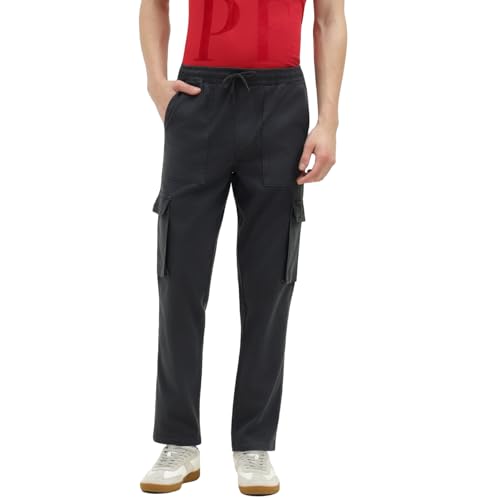 United Colors of Benetton Relaxed Fit Mid Rise Solid Cargo Pant (Size : 40) - 26P4CTWB0811I901 Grey