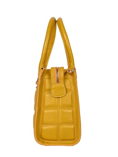 eske Viviana Genuine Leather Women's Handbag (Yellow)