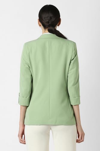 Women Green Solid Blazer