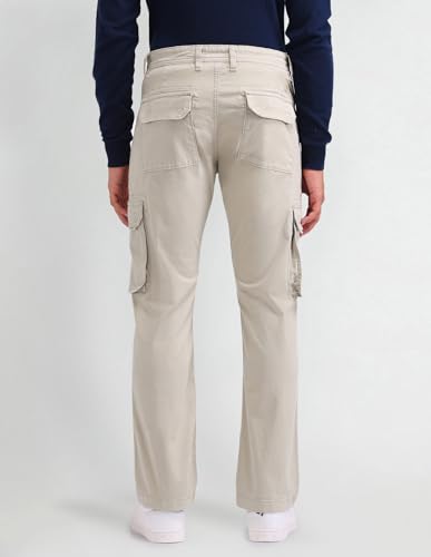 U.S. POLO ASSN. Mens Straight Fit Overdyed Cargos (UDTROO001_Stone_30)