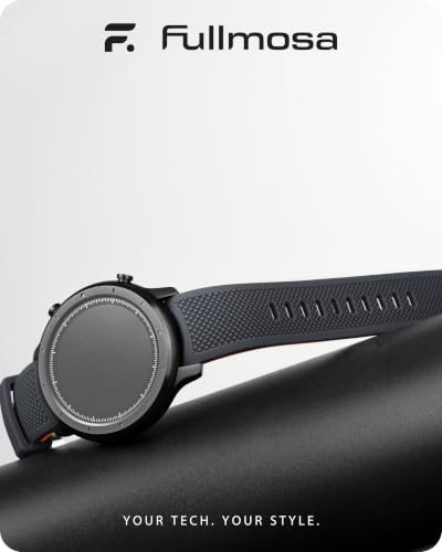 Fullmosa 20mm No‑Gap Curved Silicone Watch Strap, Grey | [No Watch] Premium Watch Band for Samsung Galaxy Watch 7/6/5/4 40mm 44mm,Garmin Vivoactive,Noise ColorFit Ultra,boAt Vertex