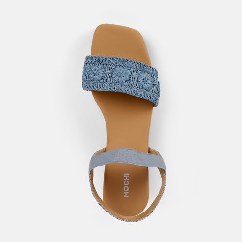 Mochi Women's Blue Back Strap closure Casual - Sandals with Flat sole UK/7 EU/40(33-1255)