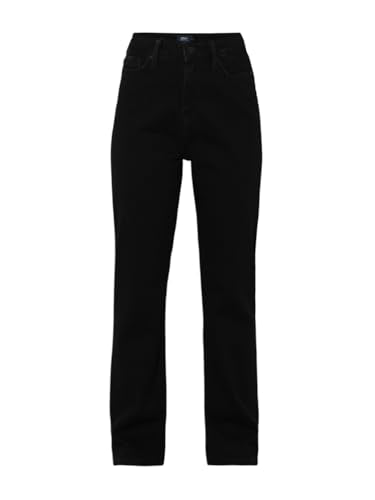 ONLY Women's Solid Straight Fit Mid-Rise Black Jeans