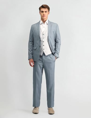 Arrow Men's Polyester Business Suit Vest (ARAISU5591_Light Grey